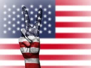 USA Flag Hand Peace