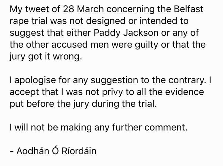 , Labour Senator Tweets Apology After Rape Trial Reaction