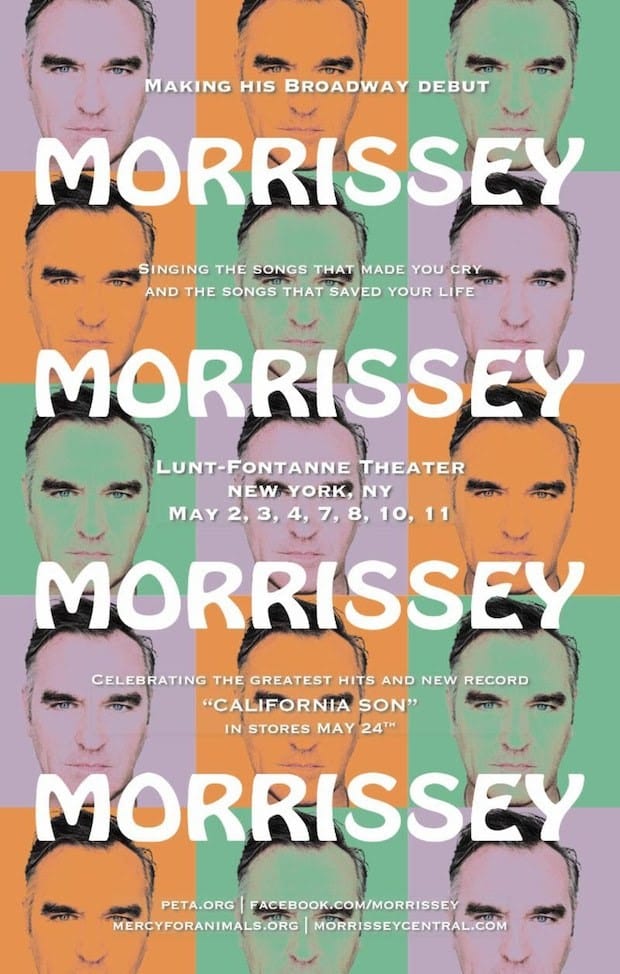 Broadway, Morrissey Set For Week-Long Broadway Residency