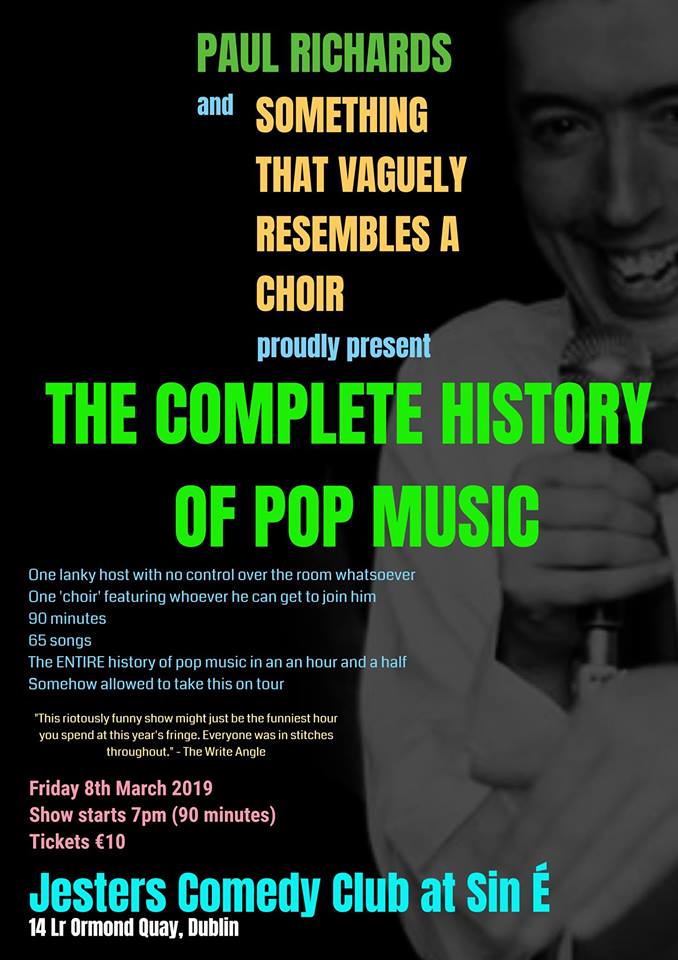 paul, Epic Comedy Show: &#8216;The Complete History Of Pop&#8217; Coming To Dublin!