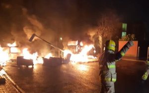 , Dublin Fire Brigade Tackled Blazing Cars and Trucks Last Night