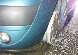, UK Motorist Caught Driving On Metal Wheels And Way Over The Limit!