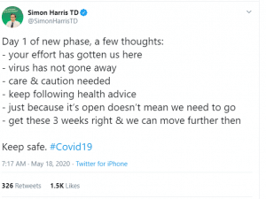 Simon Harris Tweet