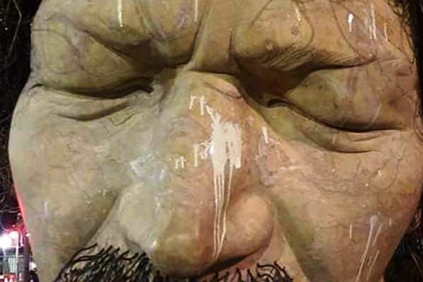 Luke Kelly statue Paint attack