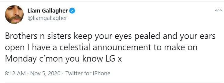 Liam Gallagher Twitter
