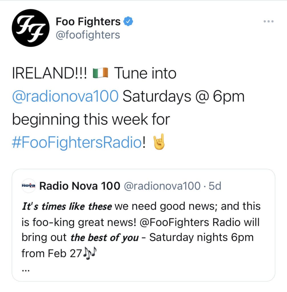 Foo Fighters Tweet