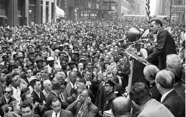 Harry Belafonte NYork rally for equal rights May 1960 Credit Jacob Harris Associated Press