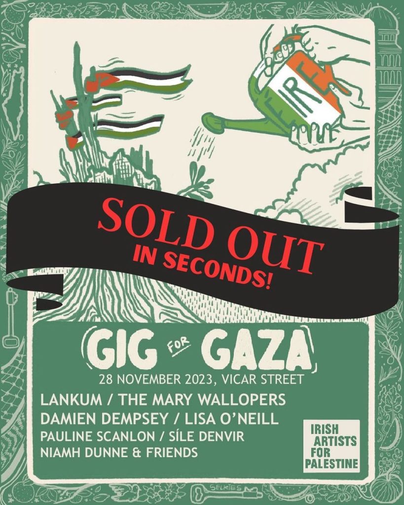 , Gig For Gaza Sells Out In Seconds As Irish Artists Show Solidarity With Palestine