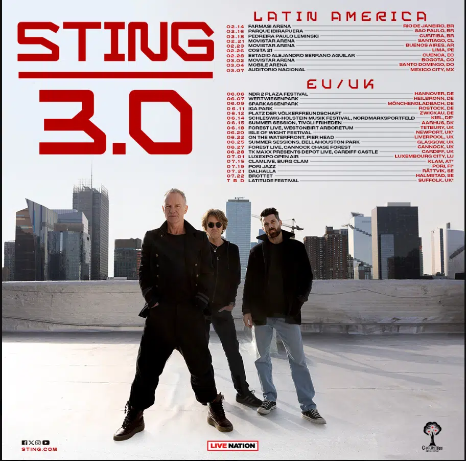 Sting Announces UK Outdoor And Festival Shows Next Summer