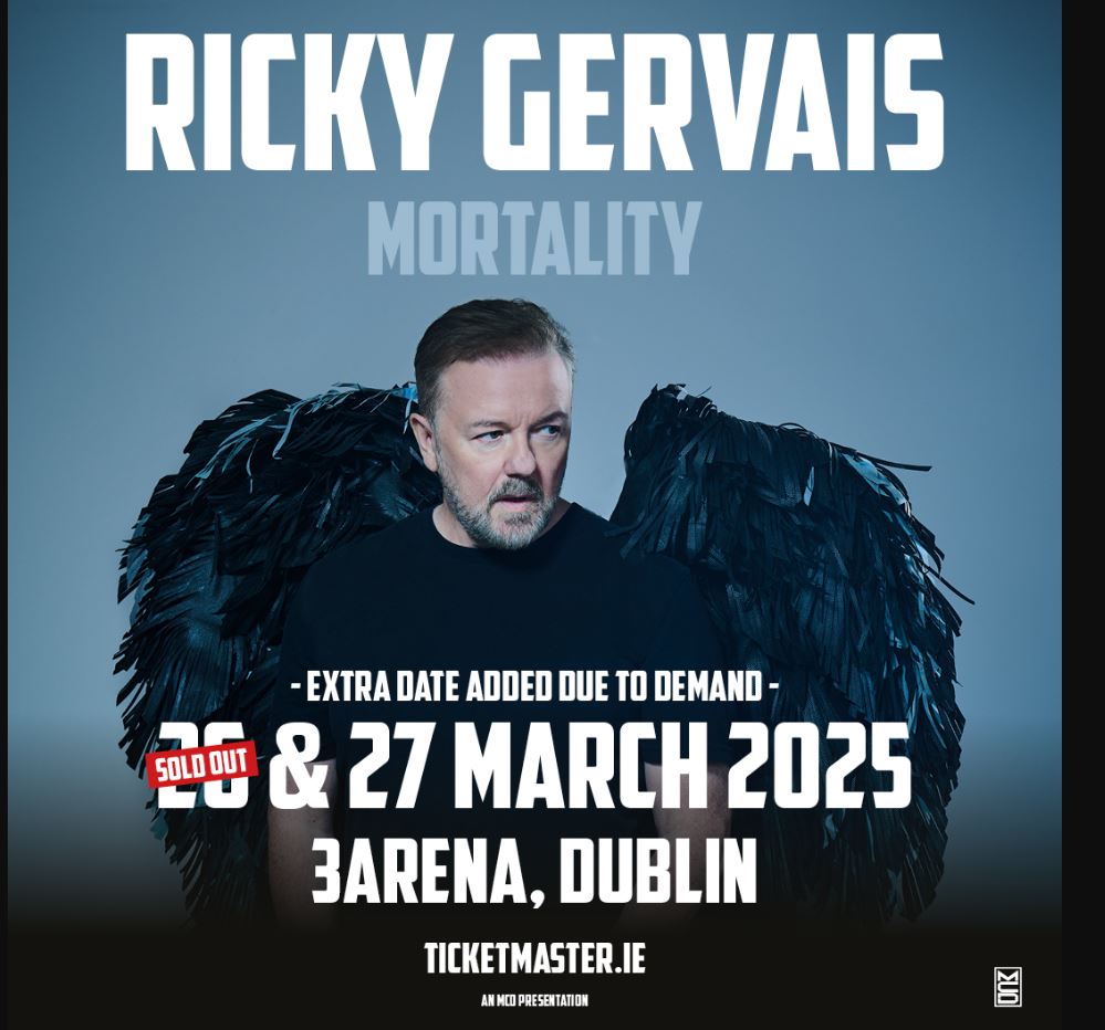Ricky Gervais Adds Extra Dublin To Mortality Tour