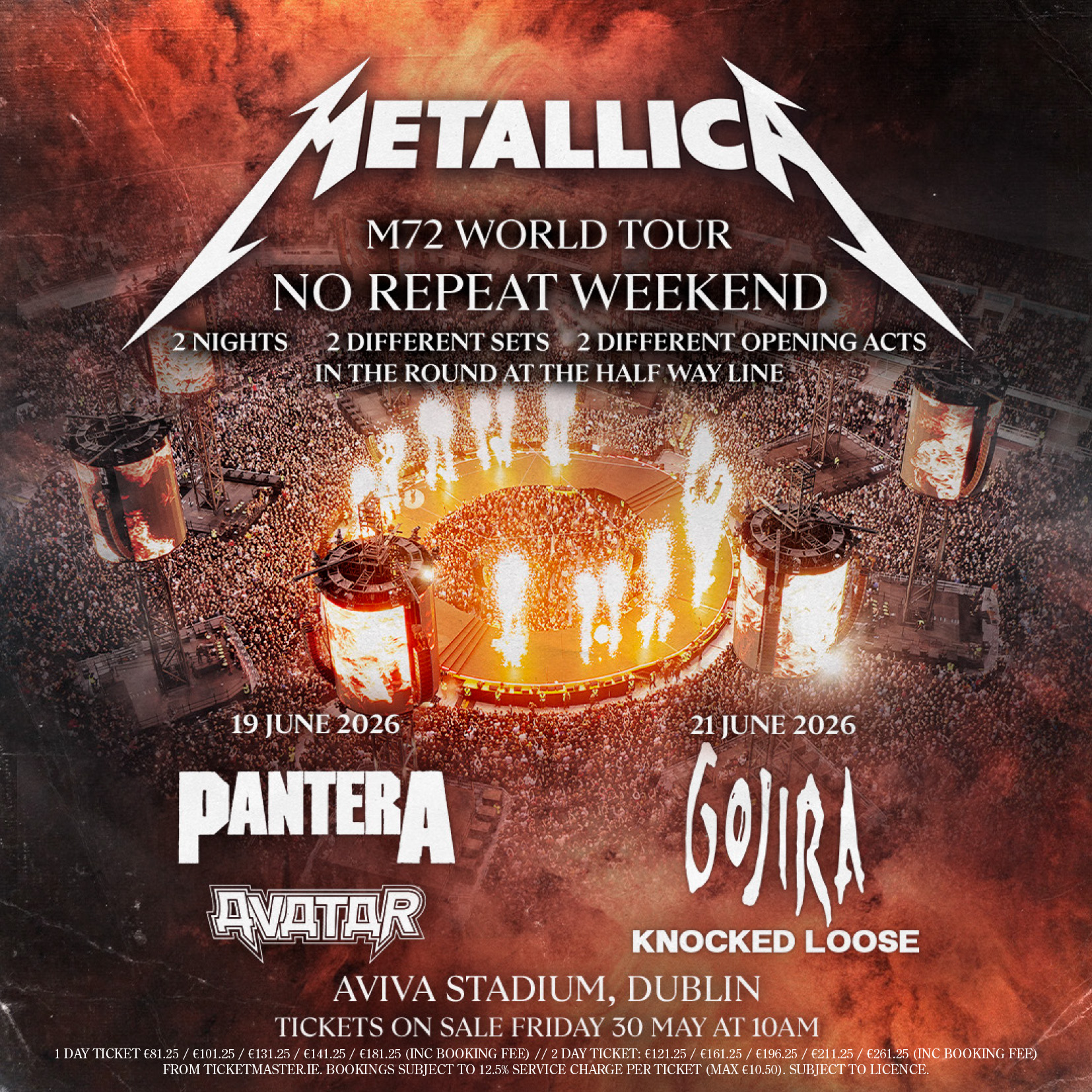 Metallica Confirm 2026 Two Aviva Stadium Dates