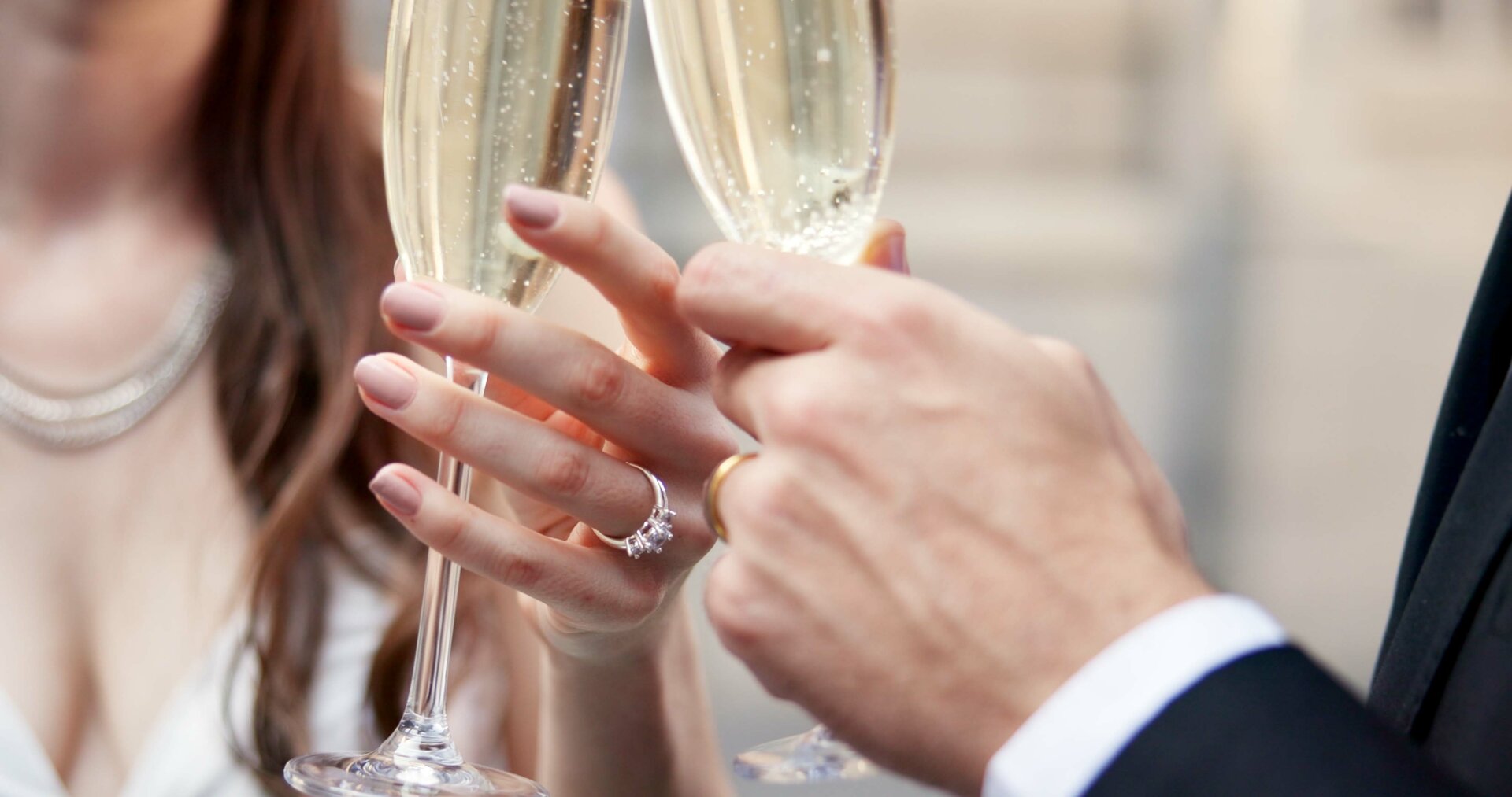Couple, Champagne, Cheering