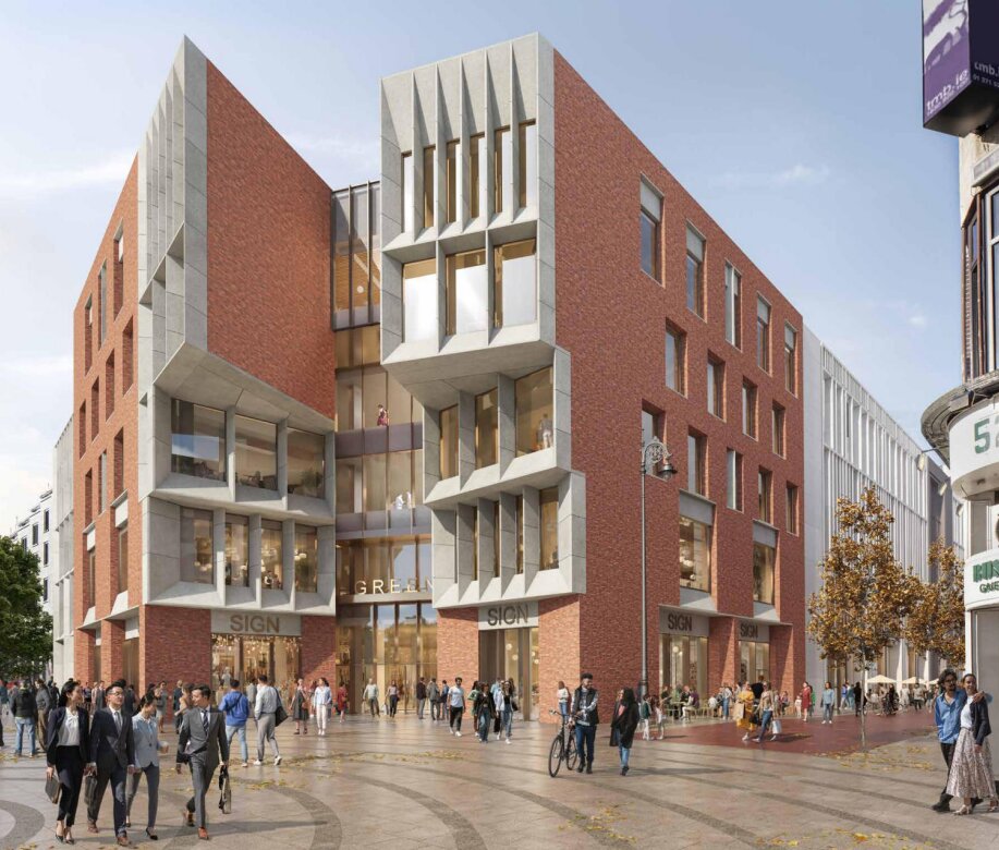 An artist's interpretation of the plans approved by Dublin City Council for St Stephen's Green Shopping Centre_Close Up