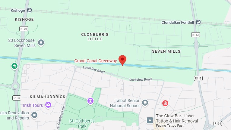 Grand Canal Greenway, Ballymanagin Lane, Dublin. Source, Google Maps