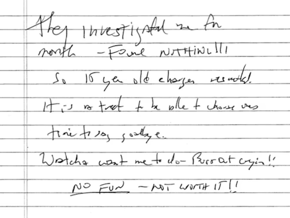 A suicide note was purportedly left behind in Jeffrey Epstein's jail cell before his first attempt to kill himself. US District Court, NYC