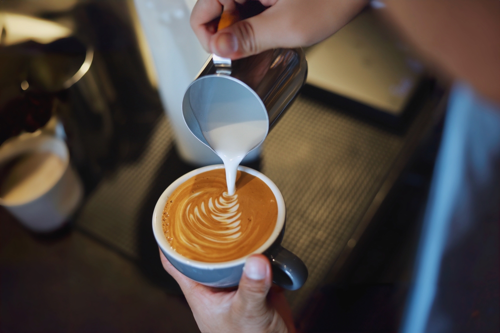 Barista making coffee