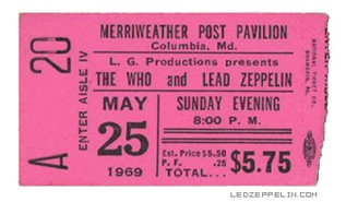 Today In Music History - May 25th 3 LEAD Zepp The Who ticket