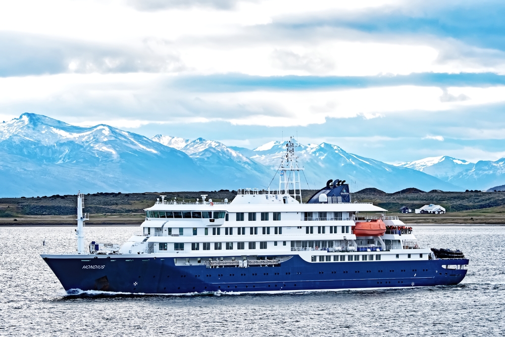 MV Hondius Cruise Ship sails Ushuaia, Argentina. Mystic Stock Photography, Shutterstock