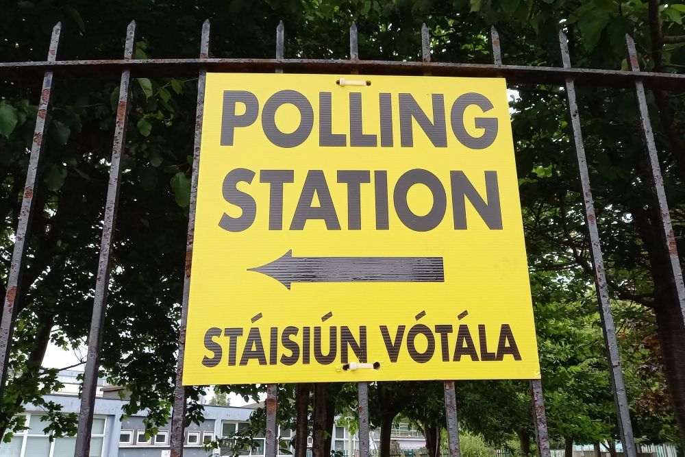 Polling station sign