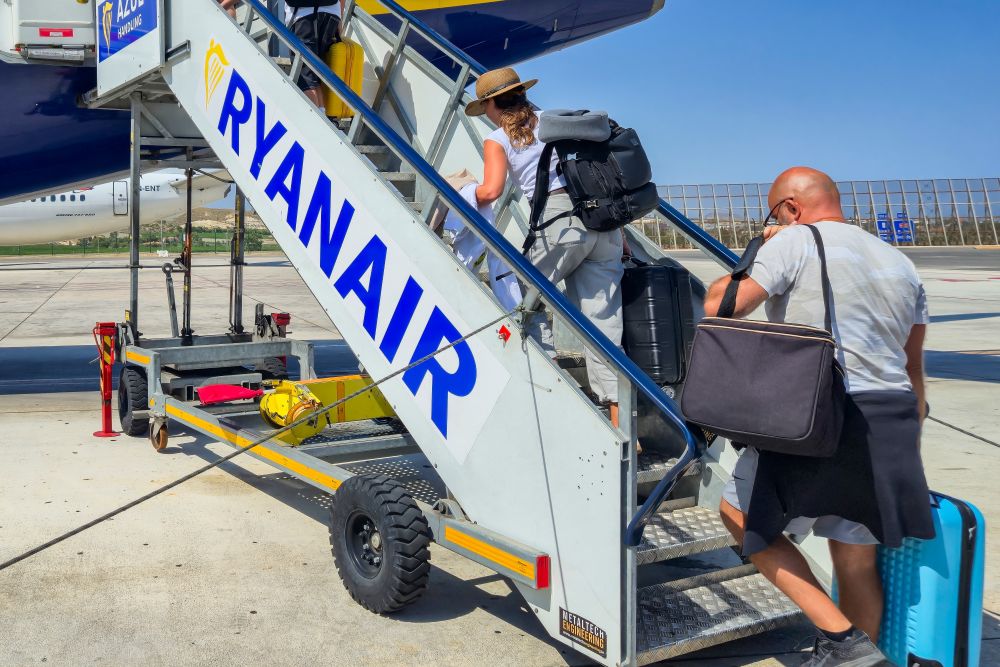 Boarding flight