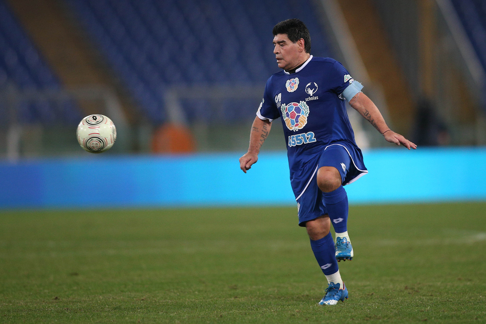 Maradona plays 'United for Peace' match in 2016. Marco Iacobucci Epp, Shutterstock