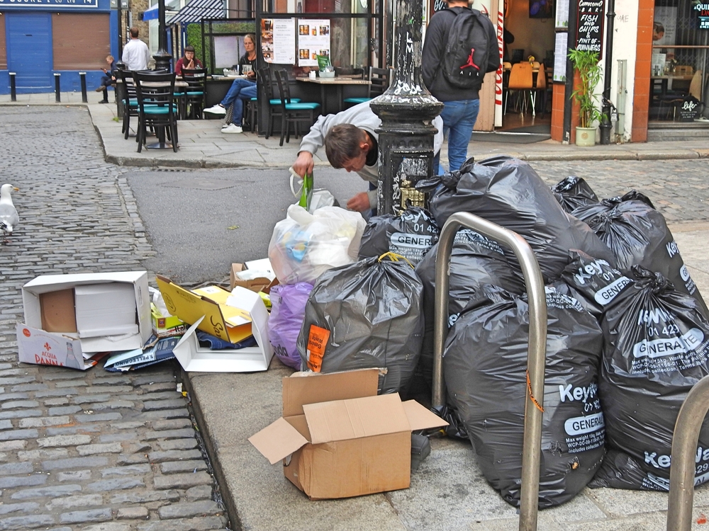 Rubbish on the streets of Dublin, Ireland. Derick P. Hudson, Shutterstock