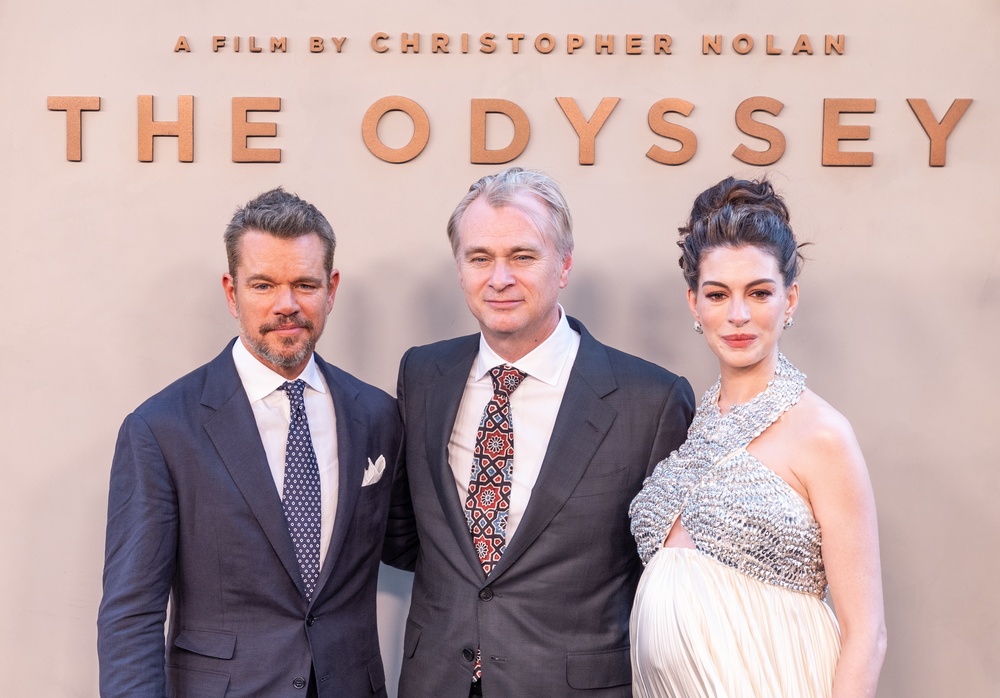 Matt Damon, Christopher Nolan and Anne Hathaway attend premiere of 'The in New York, July 2026. Lev Radin, Shutterstock