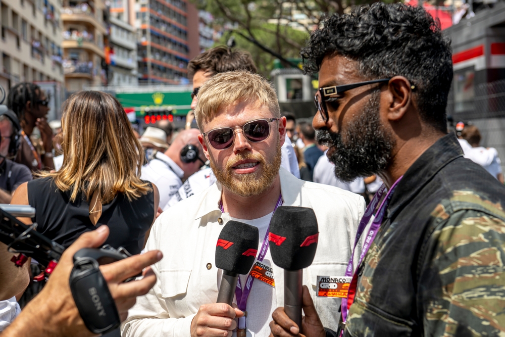 Rob Beckett and Romesh Ranganathan pictured together. Motorsport F1 Photo, Shutterstock