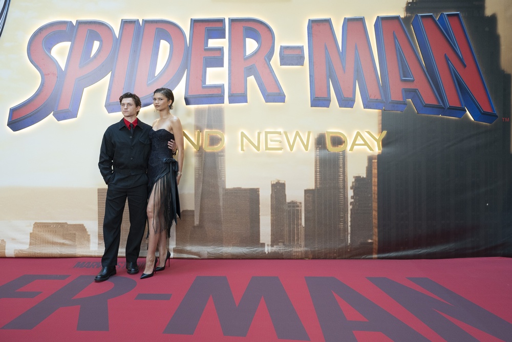 Tom Holland and Zendaya attend the Spider-Man Brand New Day photocall. Oscar Gonzalez Fuentes, Shutterstock