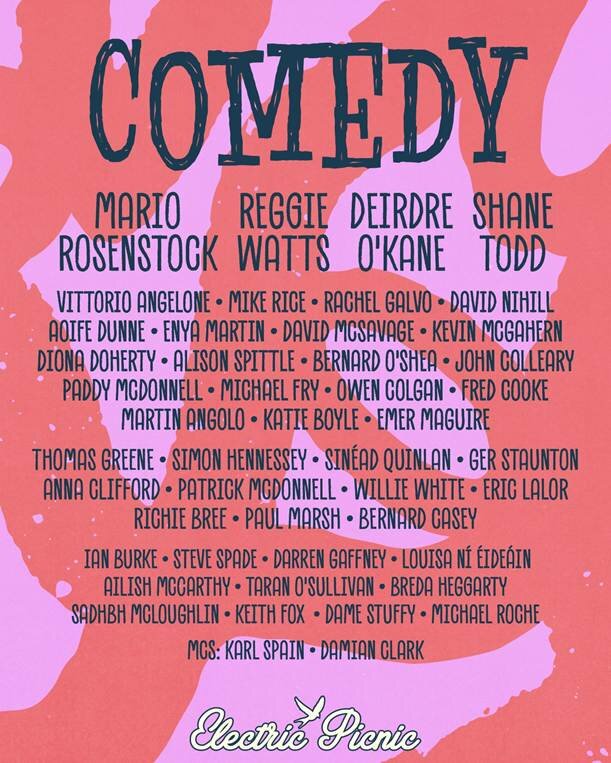 Electric Picnic 2026, Line-Up at the Comedy Arena