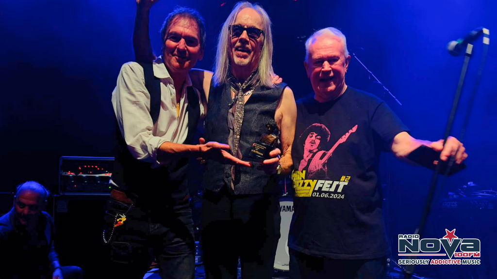 Radio Nova's Pat Courtenay Presents Lifetime Achievement Award To Pat McManus 3 Pat Courtenay, Pat 'The Professor' McManus and Sean Meaney. 5th Phil Lynott Convention, August 2026, Button Factory, Dublin