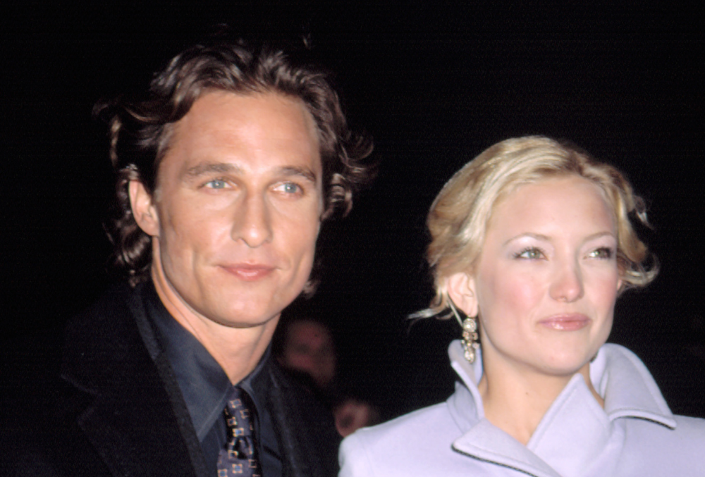 Kate Hudson and Matthew McConaughey at premiere of HOW TO LOSE A GUY IN 10 DAYS, 2003. Photo credit: Everett Collection, Shutterstock