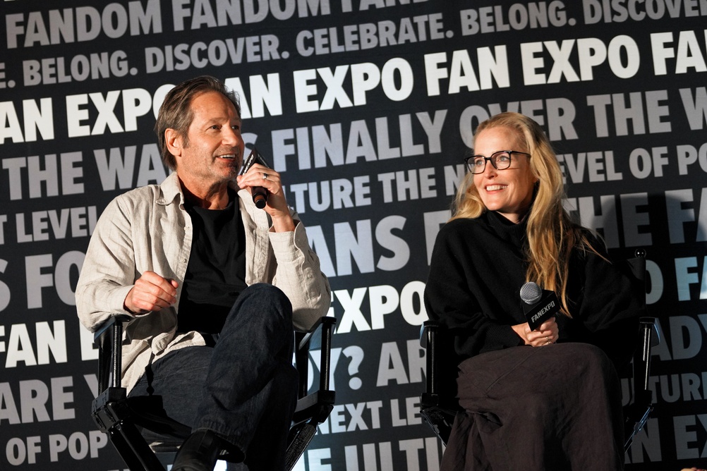X-Files co-stars David Duchovny and Gillian Anderson. Photo credit: David A Barber, Shutterstock