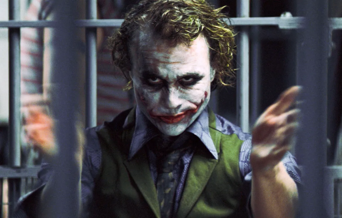 In this image released by Warner Bros., Heath Ledger starring as The Joker, is shown in a scene from &ldquo;The Dark Knight.&rdquo; (AP Photo/Warner Bros. Pictures, Stephen Vaughan)