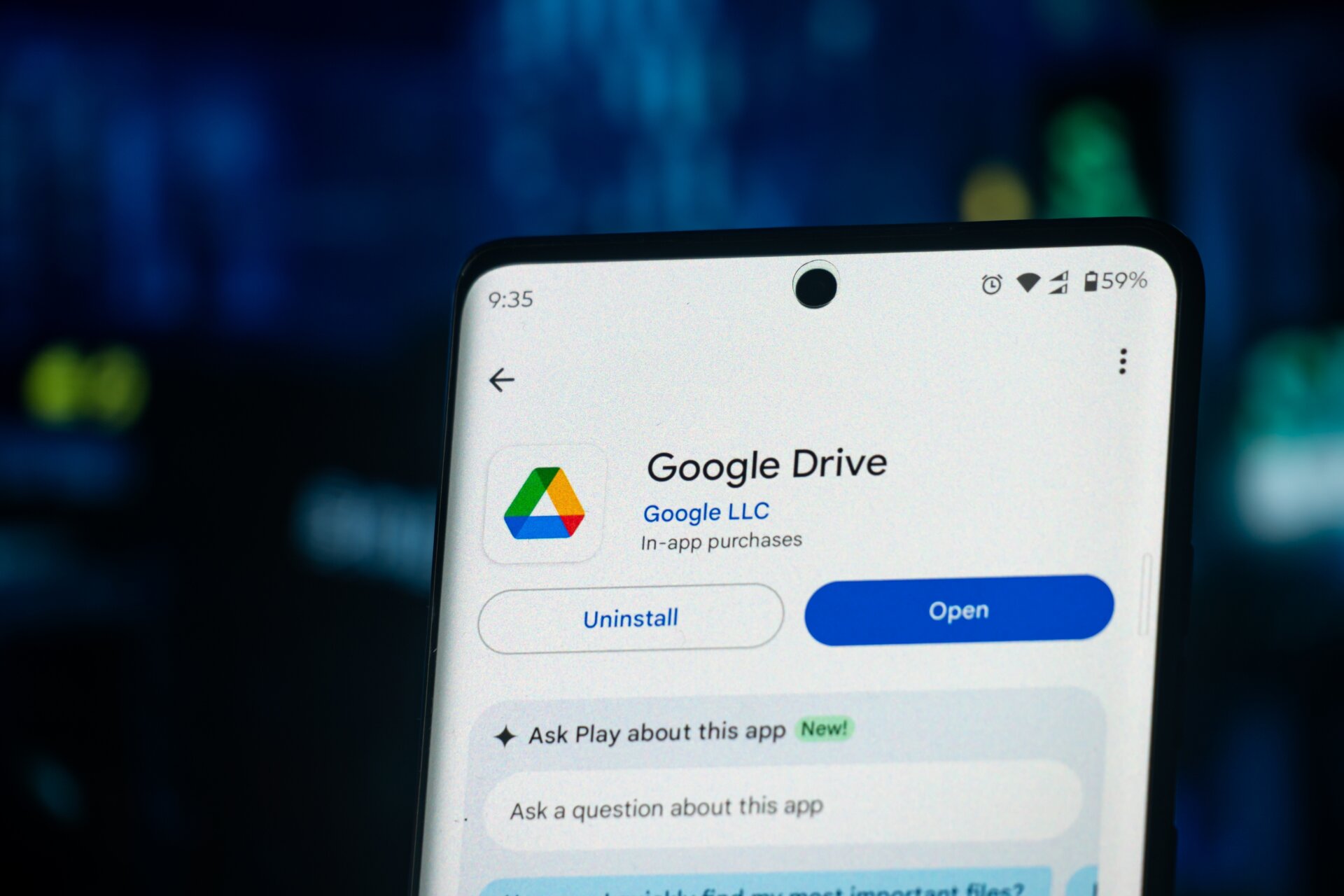 Dhaka, Bangladesh 26 Dec 2025:Google drive is displayed on a smartphone screen, and the website google drive is visible on a computer screen in the background.Editorial credit: Mamun_Sheikh / Shutterstock.com