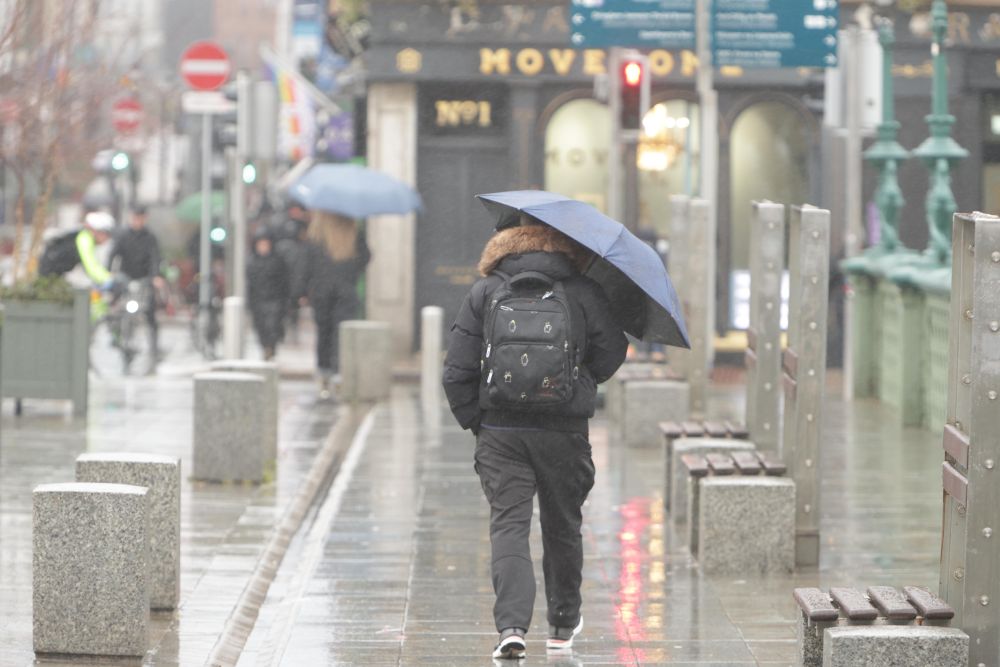 Man with umbrella
